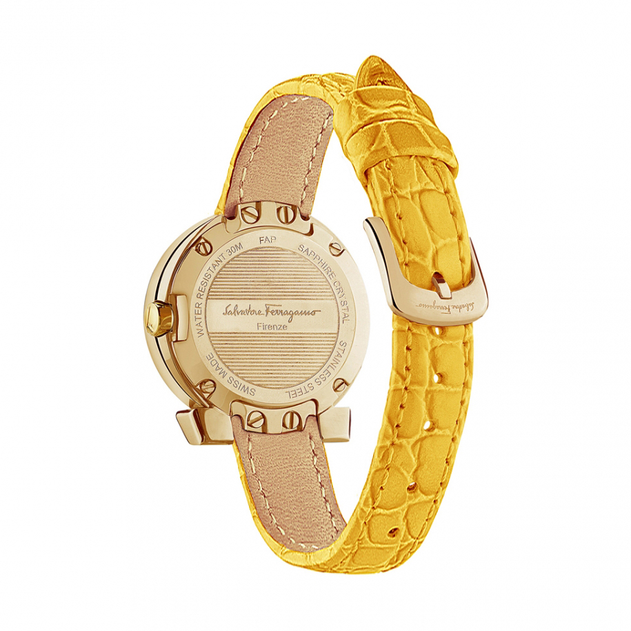 GANCINO STAINLESS YELLOW LEATHER LADIES WATCH FAP040016, 30MM