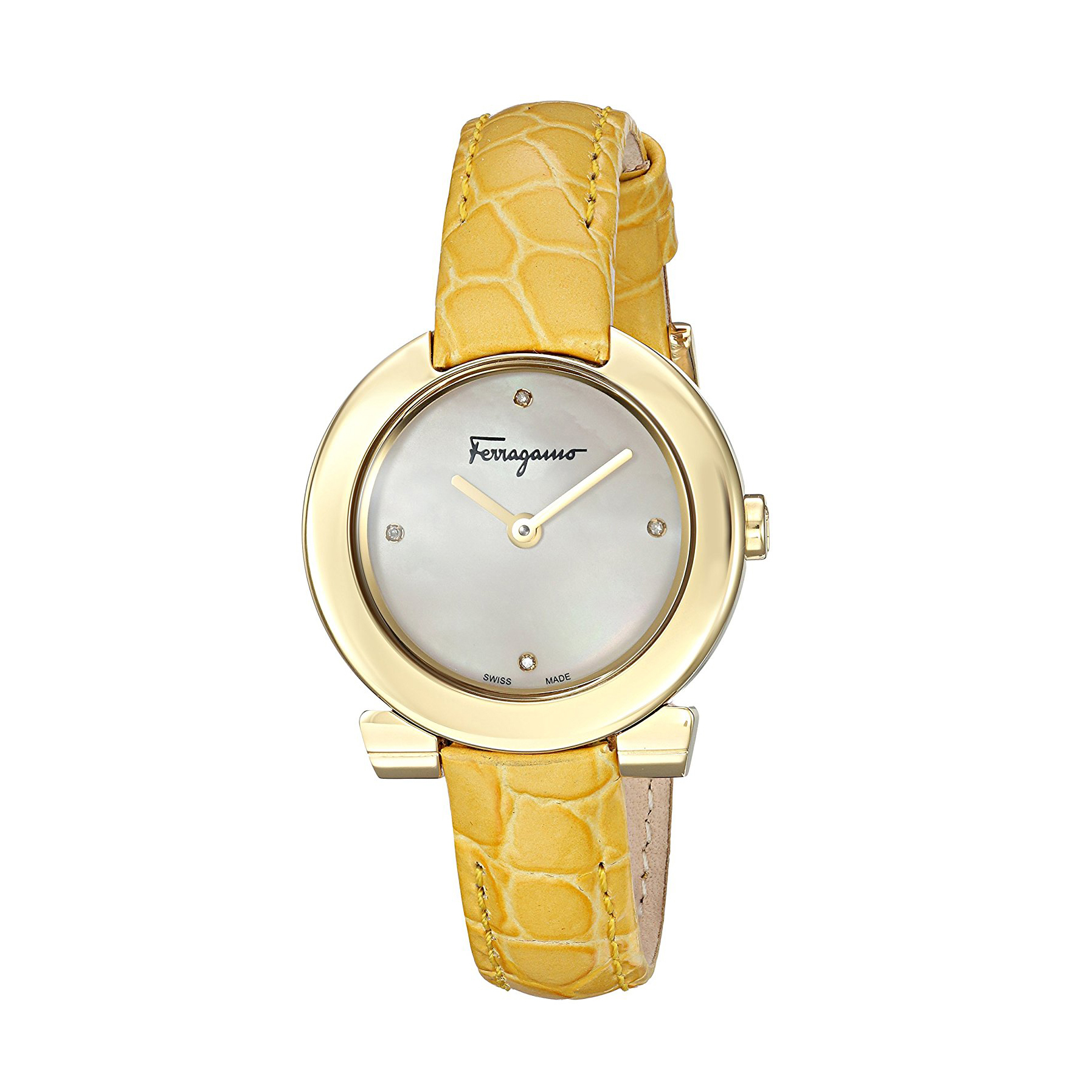 GANCINO STAINLESS YELLOW LEATHER LADIES WATCH FAP040016, 30MM