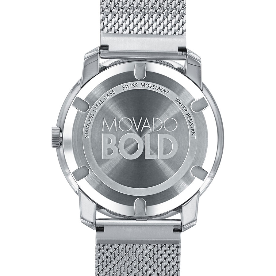 Movado Bold Silver Dial Stainless Steel Mesh , 44mm