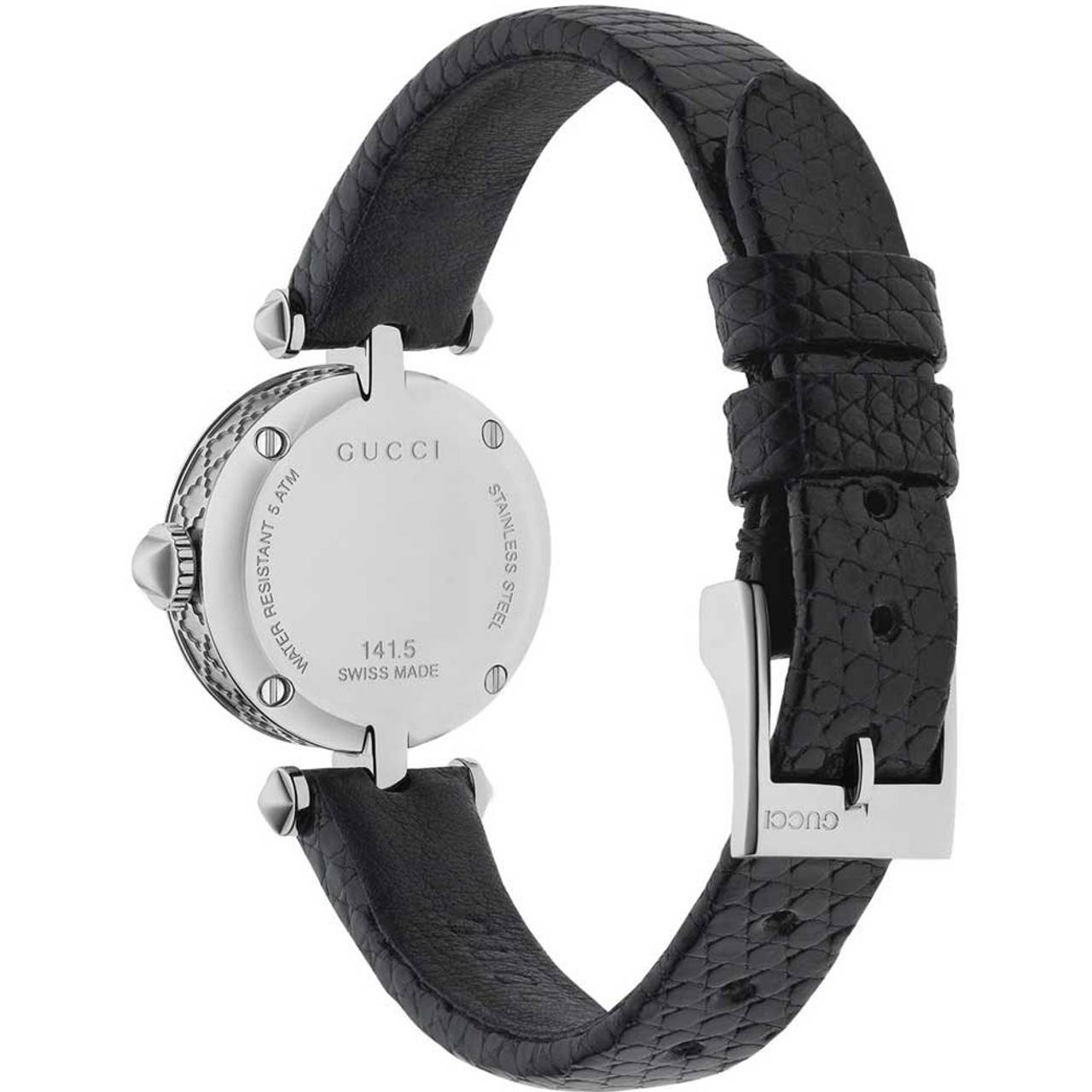 Gucci Swiss Quartz Stainless Steel and Leather Watch 27MM