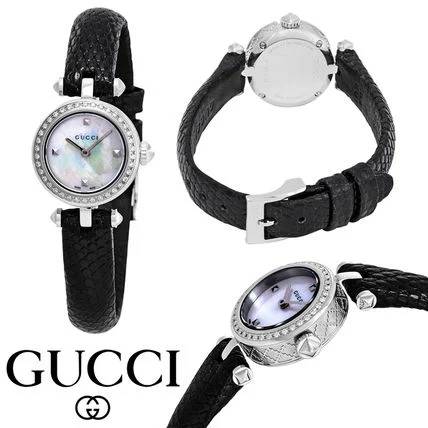 Gucci Swiss Quartz Stainless Steel and Leather Watch 27MM