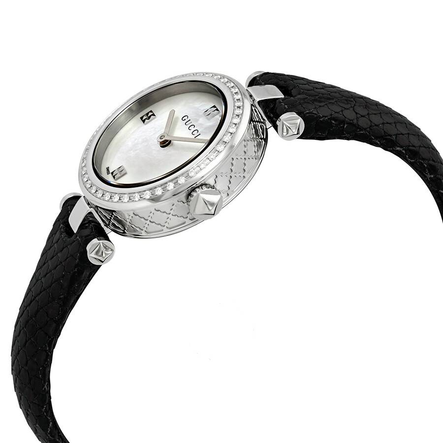 Gucci Swiss Quartz Stainless Steel and Leather Watch 27MM