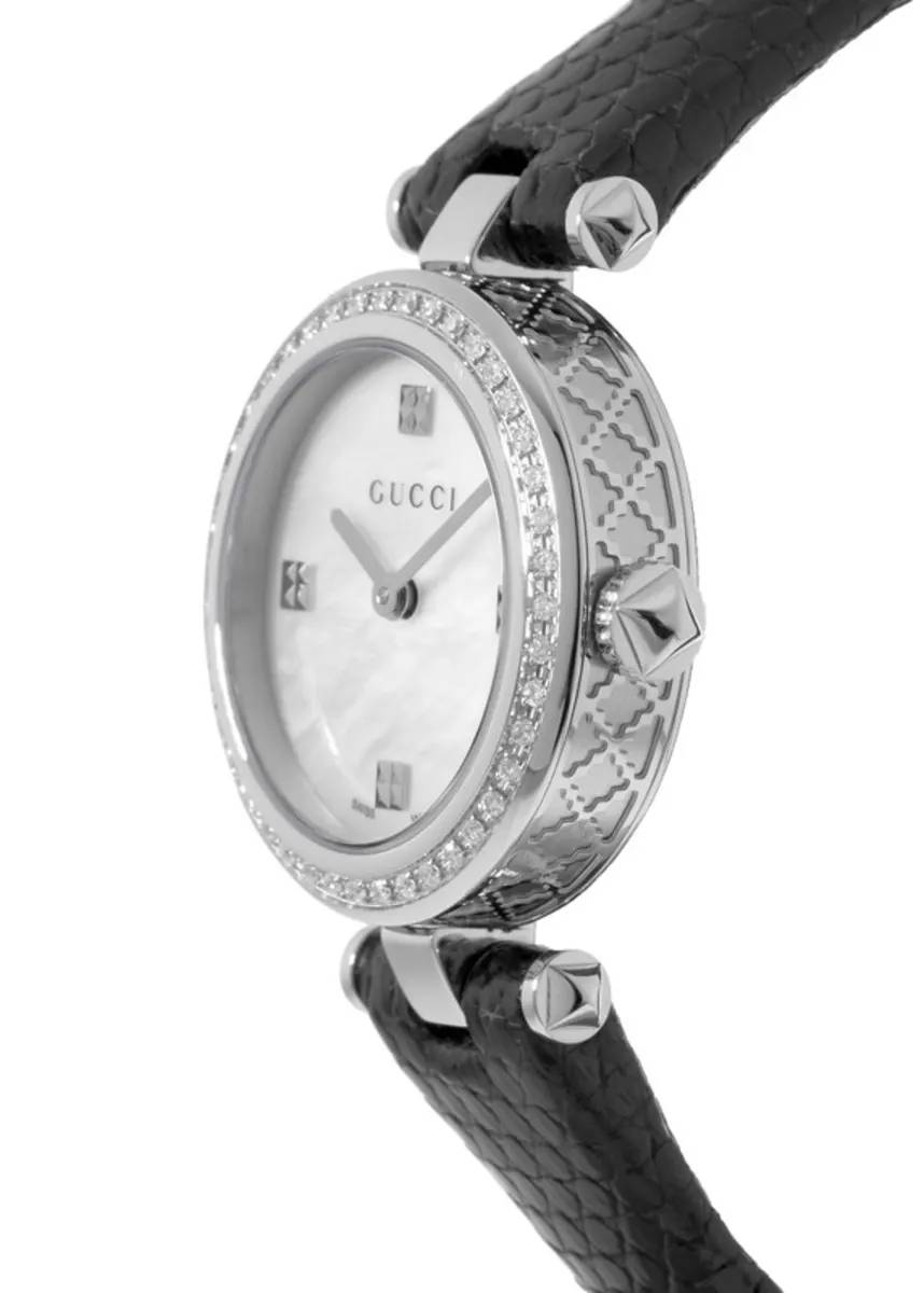 Gucci Swiss Quartz Stainless Steel and Leather Watch 27MM