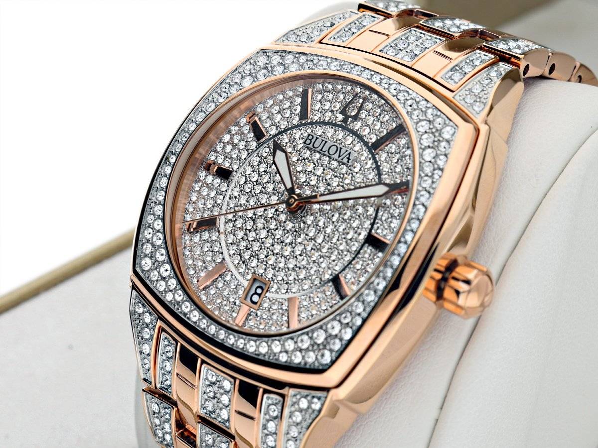 BULOVA  Crystal Pave Dial 98B324 - 40MM