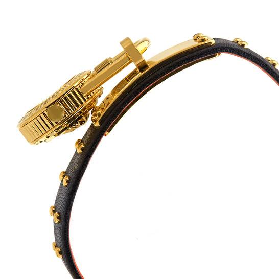 Versace Medusa Lock Icon Quartz Gold Dial Ladies Watch