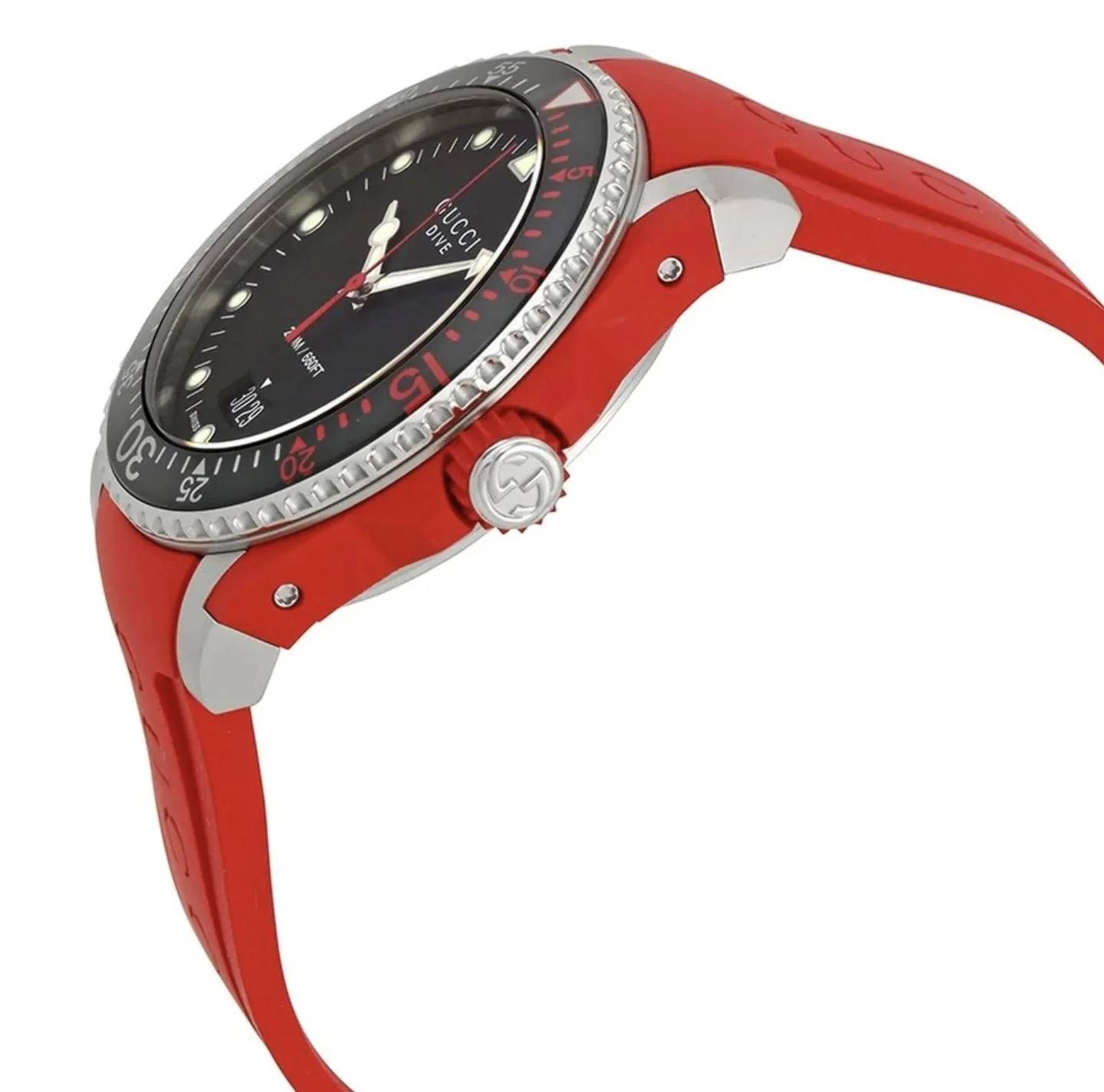 Gucci Reloj de cuarzo de acero inoxidable y goma para hombre 40MM