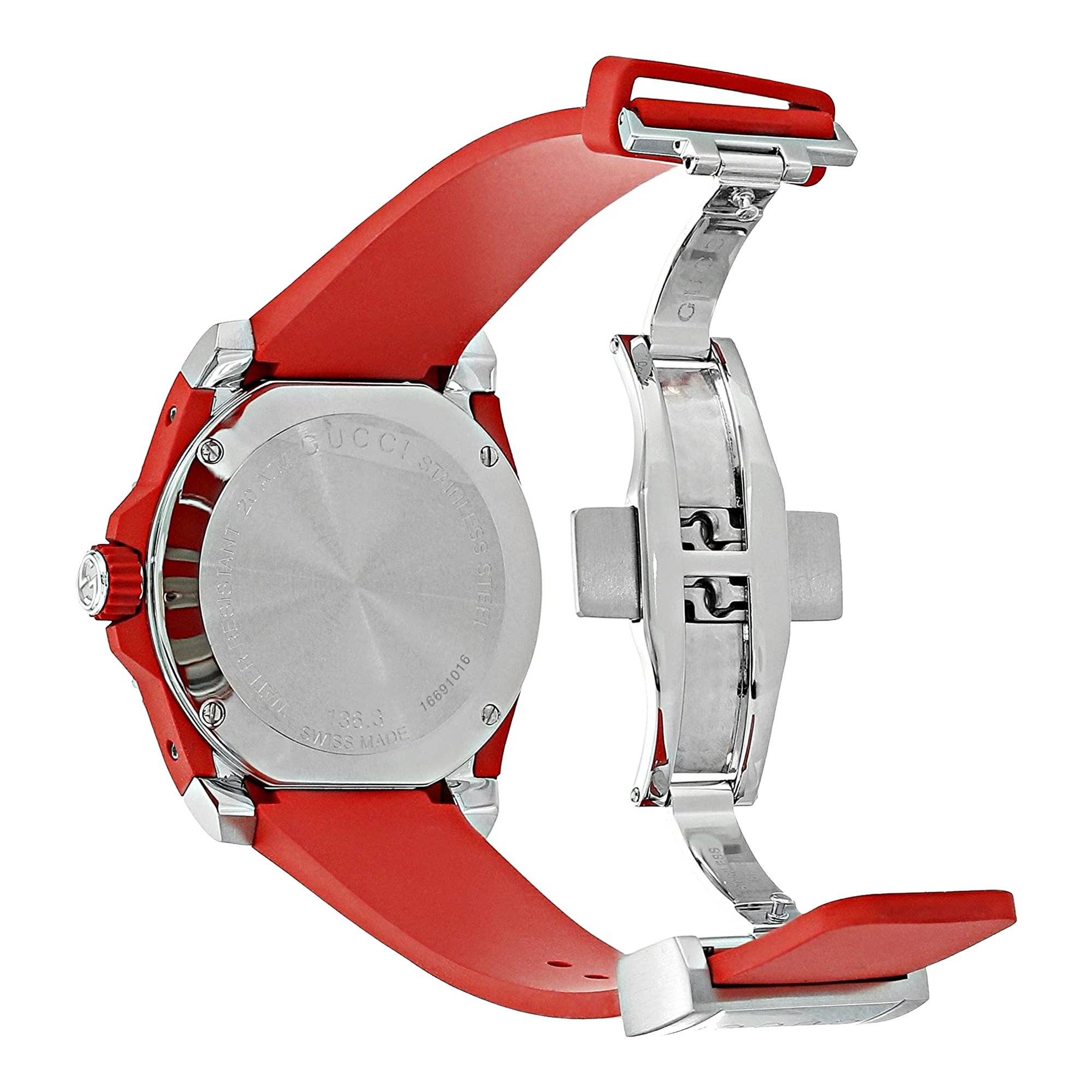 Gucci Reloj de cuarzo de acero inoxidable y goma para hombre 40MM