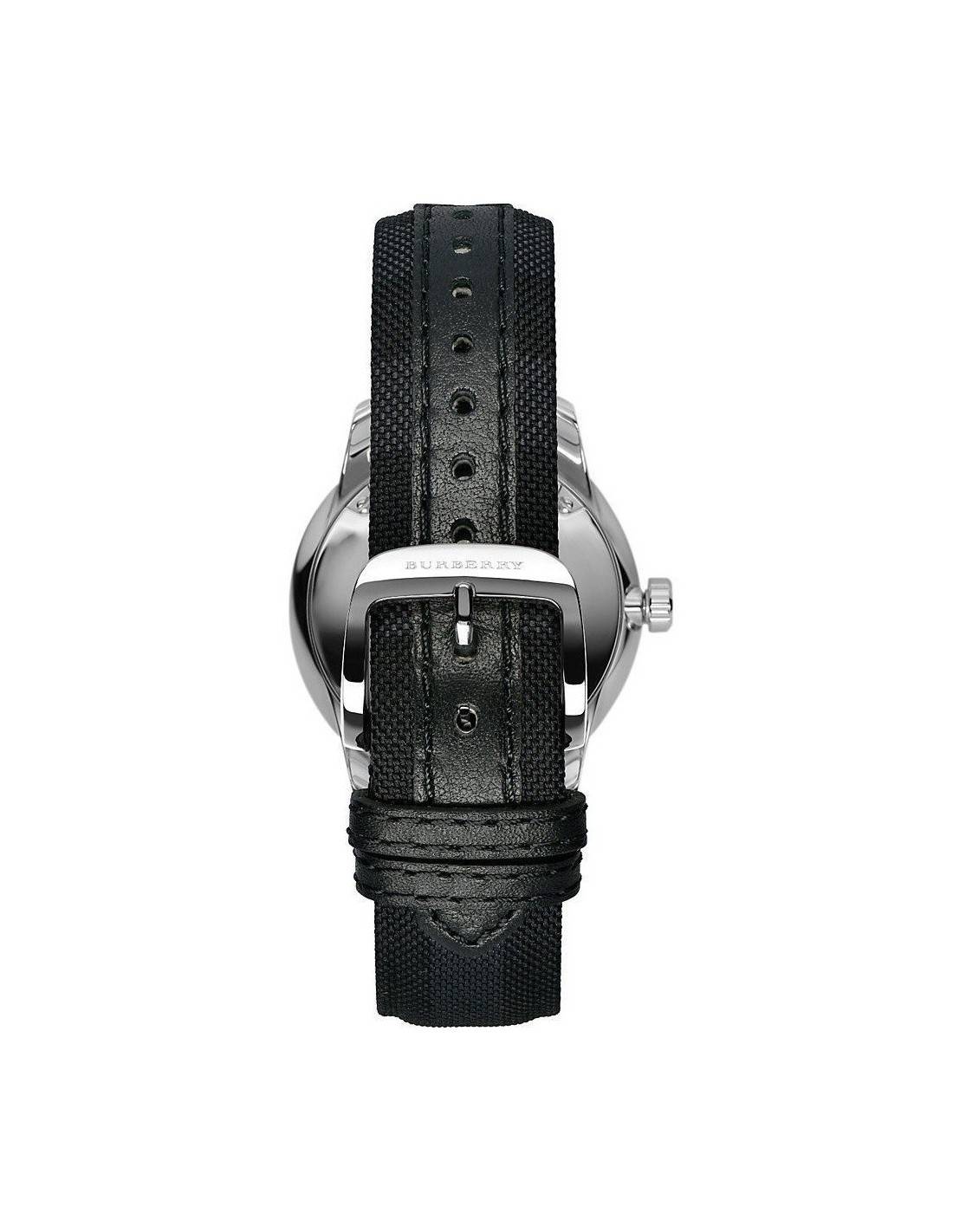 Burberry The Classic Round Stainless Steel Leather Strap Watch-BLACK-One Size  40MM