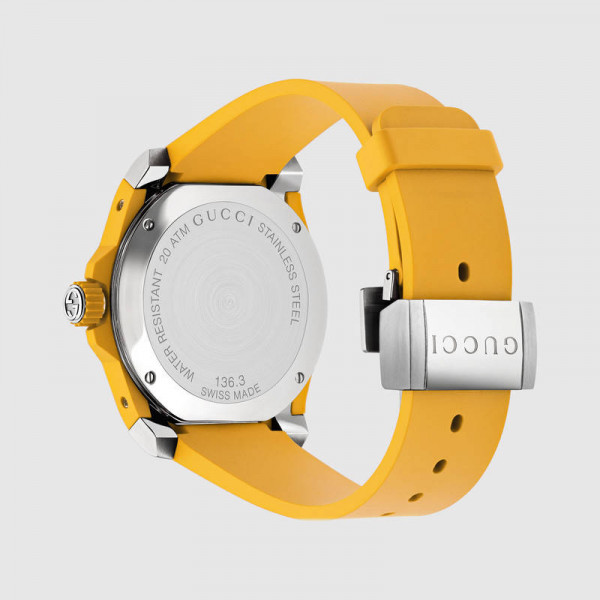 Gucci Quartz Stainless Steel and Rubber Casual Yellow 40MM