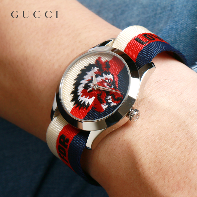Gucci  G-Timeless White-Red-Blue Quartz Watch 38MM
