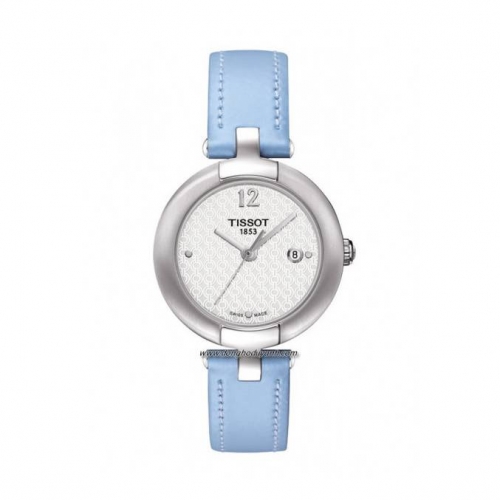 TISSOTPinky White Dial Blue Leather Ladies Watch  27MM